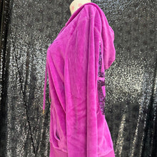 Load image into Gallery viewer, Purple velour vs pink zip up
