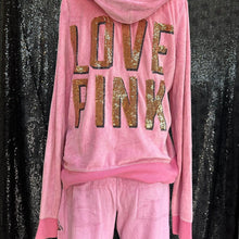 Load image into Gallery viewer, Vs pink velour set
