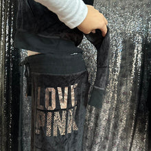 Load image into Gallery viewer, Vs pink black velour tracksuit
