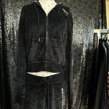 Load image into Gallery viewer, Vs pink black velour tracksuit
