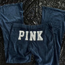 Load image into Gallery viewer, Vs pink velour navy flare
